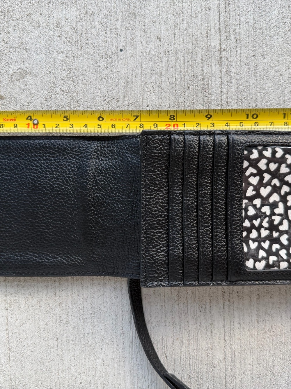 Brighton Leather Phone Crossbody Wallet Bag Black Embossed Love Hearts - Picture 4 of 6